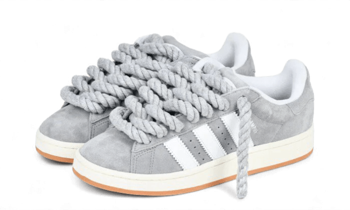 Adidas Campus 00s Grey White Rope Laces - Bricks Club