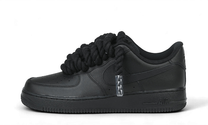 Air Force 1 Low Rope Laces Black - Bricks Club