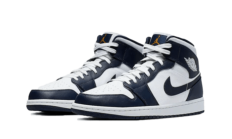 Air Jordan 1 Mid White Metallic Gold Obsidian - Bricks Club